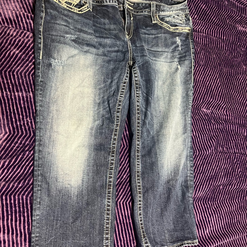 Vigoss Distressed Dark Blue Skinny Jeans